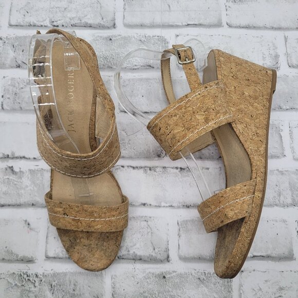 Jack Rogers Sunset Wedge Two Strap Cork Adjustable Women's Size 10 - Picture 1 of 6